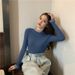 Autumn And Winter Slimming Mesh Patchwork Sweater, Semi-High Neck Base, Stylish Lace Knitted T-Shirt Top For Women_ecoleips.com