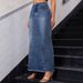 K Women's New Denim Tassel Wrapped Hip Fish Tail High Waisted Skirt_ecoleips.com