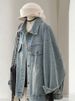 Plus-size Blue Denim Jacket For Women, 2025 Spring Autumn New Design, Loose And Slimming Top_ecoleips.com