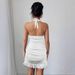 Women's Deep V-Neck Halter Ruffle Beach Dress Summer Sexy Bodycon Midi Dress_ecoleips.com