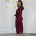 Women's Clothing Temperament Sequins Low V Neck Long Sleeved New Year Party Dress Dress_ecoleips.com