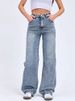 Women's Stretch Denim Jeans - High Waist Slim Fit, Classic Blue, Comfortable Cotton Blend For Spring & Fall (Sizes 25-32)_ecoleips.com