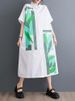 Black Vintage Print Shirt Dresses For Women New Short Sleeve Loose Casual Long Dress Robe Fashion Elegant Clothing Summer 2026_ecoleips.com