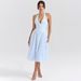 Elegant Blue Evening Gown, Sexy Halter Deep V‑Neck Design,Skinny Slimming Silhouette, Glamorous Formal Party Dress For Women_ecoleips.com