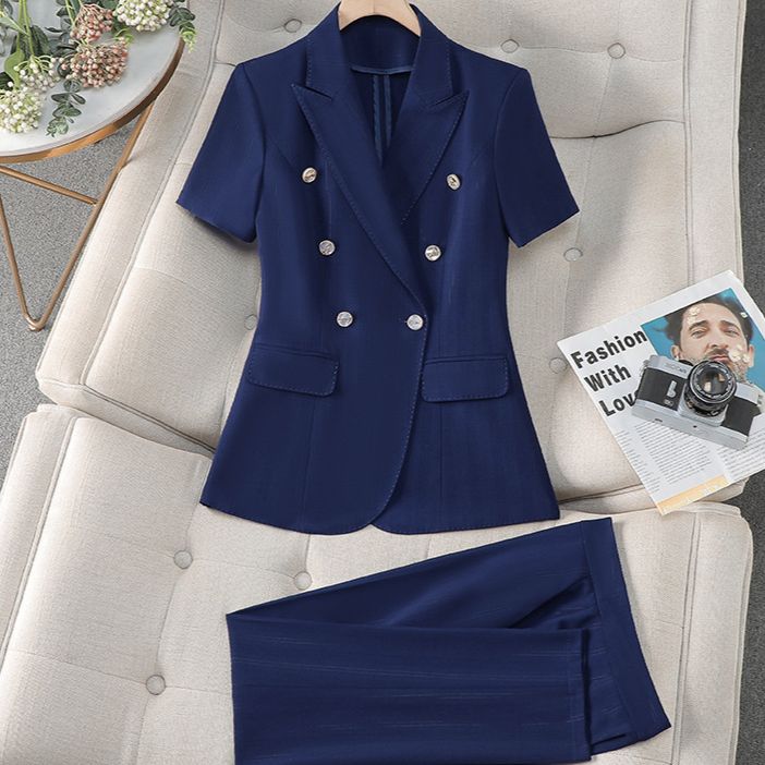 Women's Clothing Pink Suit Women's Summer Thin Work Clothes Professional Wear Temperament Goddess Style Work Clothes_ecoleips.com