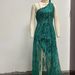 Women's Clothing Oblique Shoulder Slit Long Skirt Toast Dress Sequined Suspender Evening Dress_ecoleips.com