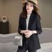 Women's Casual Blazer Jacket - Oversized Single-Breasted Suit Coat With Notch Lapel (Coffee, Beige, Black)_ecoleips.com