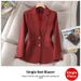 Women's Professional Suit Set Slim Fit Blazer And Pants Office Workwear Stretchy Petite to plus Size Black Red Beige S-4XL_ecoleips.com