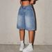 Women's Distressed Washed Denim Shorts – High Waist Relaxed Fit Casual Summer Shorts (Blue, Sizes 26-31)_ecoleips.com