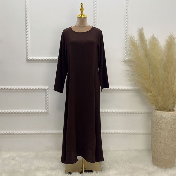 New Hot Sale Solid Color Casual Loose Elegant Dress Robe_ecoleips.com