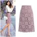Aria Basics Aria Basics Spring/Summer Plus Size Slimming Water-Soluble Lace Very Elegant French Niche A-Line Skirt, Mid-Length Bodycon Skirt_ecoleips.com