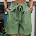 Women's Oversized Woven Solid Color Casual Shorts Comfortable Loose Fit High Waist Knee-Length Summer Fashion_ecoleips.com