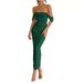 2026 Women Strapless Ruched Off Shoulder Bodycon Dress, Sexy Slim Fit Spring Elegant Dress_ecoleips.com