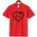 European And American Cross-border Foreign Trade Women's Clothing, Simple Heart-printed Round-neck Short-sleeve T-shirt_ecoleips.com