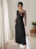 K New Retro Party Round Neck Mesh Embroidered Patchwork Long Sleeved Dress With Waist Cinching_ecoleips.com