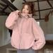 K Women's Casual Loose Solid Color Zipper Windbreaker With Hood; New Versatile Sun-protection Jacket._ecoleips.com