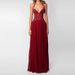 Women's Sexy Embroidery Splicing Solid Gown Fashion Pleated Slim Folded Party Dress Elegant Low-Neck Sleeveless Waist Long Dress_ecoleips.com