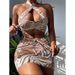 Women’s Clothing new sexy fluid multi color printed mesh three piece swim bikini bikini ladies swimsuit_ecoleips.com