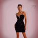 Cross-Border European And American Style New Sexy Strap Evening Shiny Patchwork See-Through Slim Fit Slit Banquet Tube_ecoleips.com