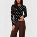 Cross-border European American Foreign Trade Women's Slim-fit Round-neck Long-sleeve Top, Polka Dot T-shirt,_ecoleips.com