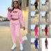 Women's Fleece Lined Hooded Sweatshirt And Drawstring Pants Three Piece Set Long Sleeved Solid Color Vest_ecoleips.com