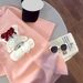 Women's Clothing High End Bear Niche Design Heavy Duty Short Sleeved T Shirt For Women 2024 Summer New Style Hot Diamond Top Trend_ecoleips.com