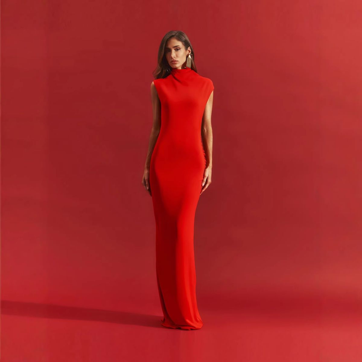 Women's Clothing High Neck Sleeveless Evening Dress Slim Fit Long Dress For Wedding Banquet Annual Meeting Emcee High End Vietnamese Niche Style_ecoleips.com