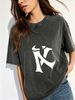 Women's Mineral Washed Casual Shirt, Soft Comfortable Summer Tee_ecoleips.com