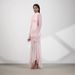 Pink High Neck Asymmetrical Long Dress Mesh Paneling French Style Women's Fairy Like Thin Summer Clothing_ecoleips.com