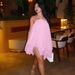 Summer New Style Women's Dress Pure Delicate Backless Low Cut Tie Waist Mesh Breathable Loose Fitting Spaghetti Strap_ecoleips.com