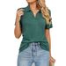 2023 Spring/Summer New European And American Cross-Border Trade Solid Color Short-Sleeve Turn-Down Collar Pocket_ecoleips.com