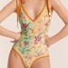 European And American Style One Piece Swimsuit for Women Double Sided Tight Fitting Slimming Retro Style Tie up Print Export Design 2025_ecoleips.com