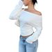 Voya Women's High Cold Imperial Style T-shirt For Spring And Summer 2026, New Style, One Cut Collar Style Top_ecoleips.com