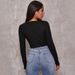 Voya Women's V-neck Long Sleeved T-shirt With A Casual And Minimalist Design For Spring And Summer, As Well As A Base Shirt And Top_ecoleips.com