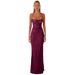 Elegant Satin Slip Dress With Back Tie Detail & Allure Sequins | Backless Bodycon Evening Gown_ecoleips.com