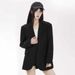 ng2510292 Black New Style Suit, Korean Design, High-end Jacket, 2025, Elegant, Loose-fitting, Spring And Autumn Casual Top_ecoleips.com