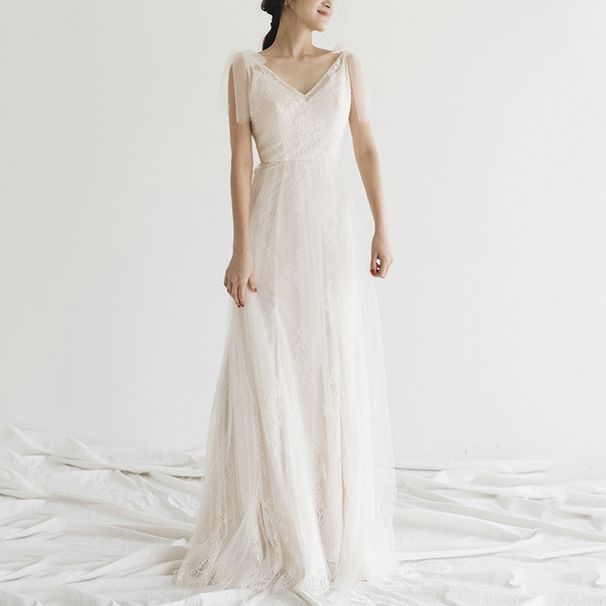 2024 New Fresh Lace Korean-Style Light Wedding Dress, Slimming, Backless, Forest Style, Suitable For Travel Photoshoots,_ecoleips.com