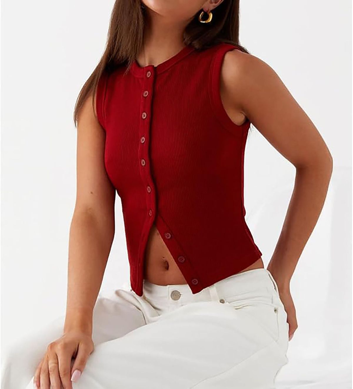 Women's Clothing Casual Style Versatile Simple Vest Tops For Women New Style Temperament Solid Color Slim Fit_ecoleips.com
