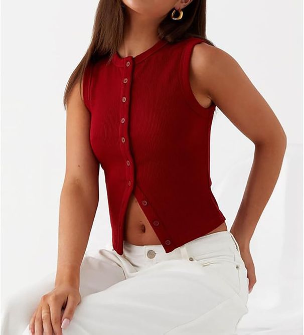 Women's Clothing Casual Style Versatile Simple Vest Tops For Women New Style Temperament Solid Color Slim Fit_ecoleips.com