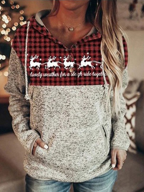Women's Clothing Autumn And Winter Women's New Christmas Sweatshirts Hooded Sweatshirts Printed New Sweatshirts_ecoleips.com