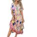 Spring/Summer Bohemian Casual Vacation High-Waisted Geometric Colorful Dress For Children_ecoleips.com