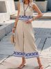 Women's Clothing New Summer Print Random Backless Tops Wide Leg Pants Casual Suits Women's Ethnic Style_ecoleips.com