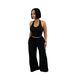 Women's Summer Halter Neck Two-Piece Set High-Waisted Wide-Leg Pants Outfit with Pockets_ecoleips.com