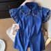 Klein Blue Women's Short Sleeve Shirt Peter Pan Collar Summer New Style Casual Elegant Fashion Top for Ages 16-45_ecoleips.com