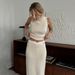 European And American Cross-Border Trade Elegant Style Women's New Sleeveless High Neck Knitted Vest Bodycon Long Dress_ecoleips.com