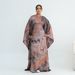 Women's Clothing Modest Abaya Dress High-Waisted Printed Maxi Dress – Flowy V-Neck Abstract Art Dress For City Strolls & Evening Soirées (M-L)_ecoleips.com
