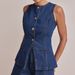 Women's High Waist Denim Shorts Set - Sleeveless Corset Top & Loose Fit Jean Shorts_ecoleips.com