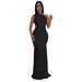 Women's Clothing Fashion Women's Clothing Temperament Oblique Shoulder Sexy Perspective Solid Color Dress_ecoleips.com