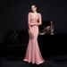 Women's Clothing Diamond Toasting Dress Bride Long Long Sleeve Thank You Party Fishtail Evening Dress_ecoleips.com