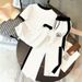 Women's Summer Casual Two Piece Set Auspicious Cloud Print Short Sleeve Crew Neck T-Shirt And Sweatpants_ecoleips.com